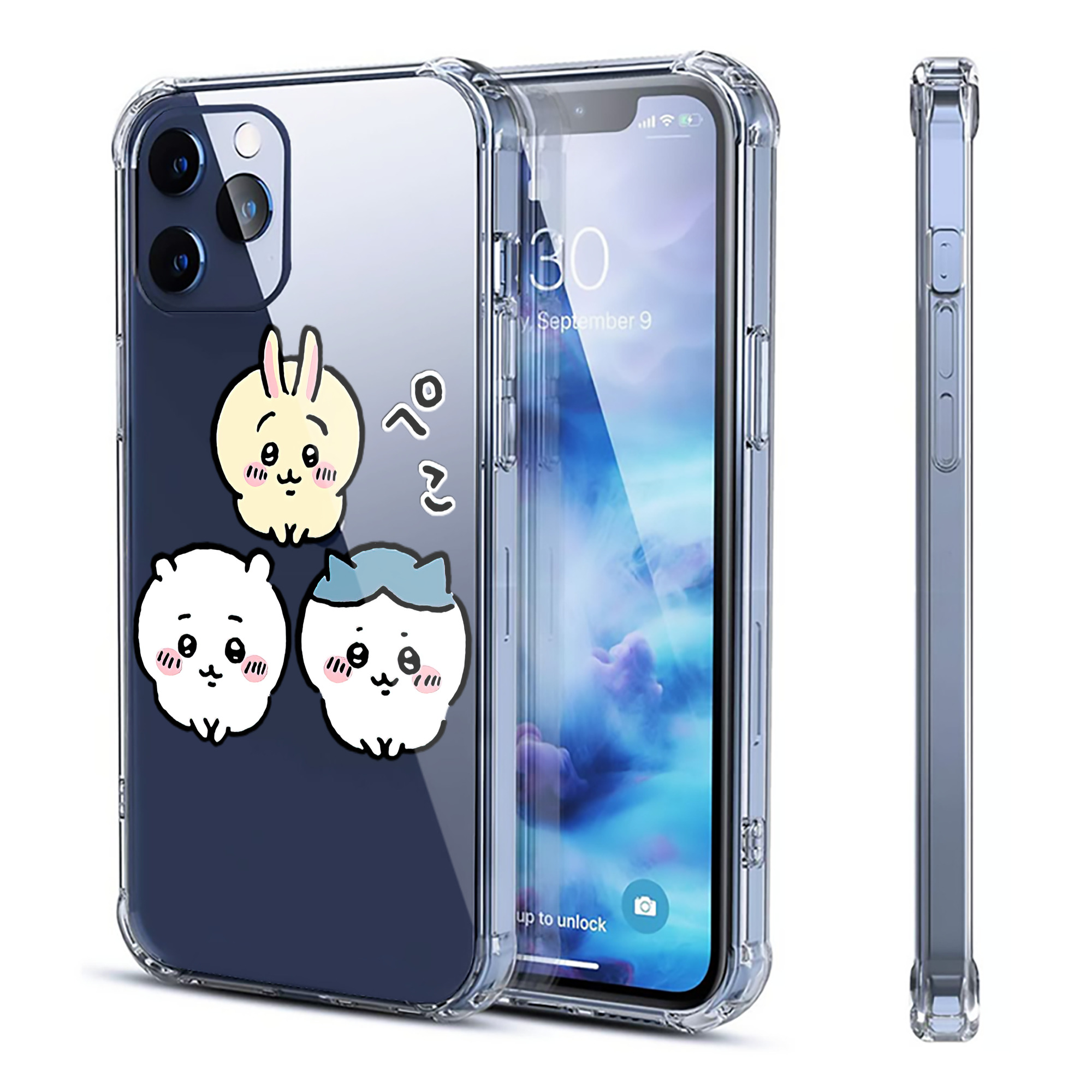 （画像用） ちいかわ うさぎ Chii-kawa usagi 【iPhone 12シリーズ対応】透明スマホケース（クリアソフトケース）